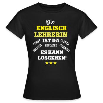 English Teacher Englischlehrerin Sprachlehrerin - Frauen T-Shirt - Schwarz - Vorne - AI Model Female 172 dark (172cm)