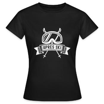 Apres ski vacances de ski vacances d'hiver - T-shirt Femme - noir - Devant - AI Model Female 172 dark (172cm)