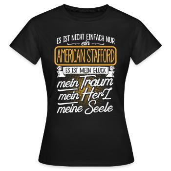 AMERICAN-STAFFORD -Traum - Frauen T-Shirt - Schwarz - Vorne - AI Model Female 172 dark (172cm)