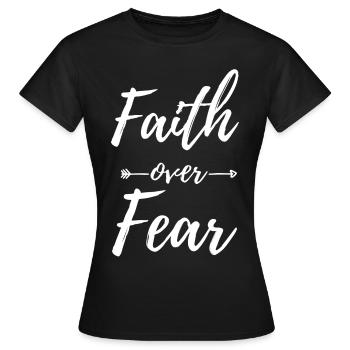 La foi plutôt que la peur - T-shirt Femme - noir - Devant - AI Model Female 172 dark (172cm)