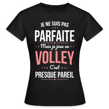 Je ne suis pas parfaite mais je joue au volley - T-shirt Femme - noir - Devant - AI Model Female 172 dark (172cm)