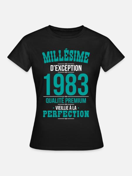 Anniversaire 40 ans - Millésime d'Exception 1983 - T-shirt Femme - noir