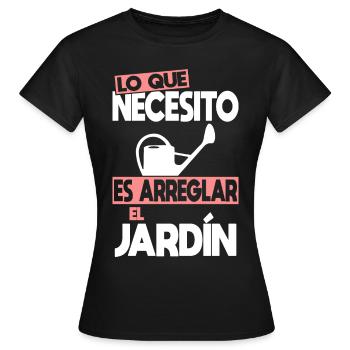 Lo que necesito es arreglar el Jardín - T-shirt Femme - noir - Devant - AI Model Female 172 dark (172cm)