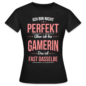 Je ne suis pas parfait, mais je suis un joueur - T-shirt Femme - noir - Devant - AI Model Female 172 dark (172cm)
