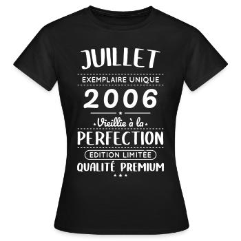 18th Anniversary - July 2006 Perfection - Women's T-Shirt - black - Front - AI Model Female 172 dark (172cm)