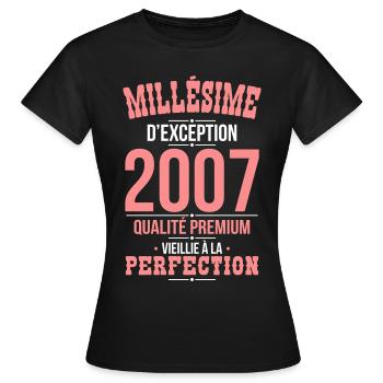18th Anniversary - Exceptional Vintage 2007 - Women's T-Shirt - black - Front - AI Model Female 172 dark (172cm)