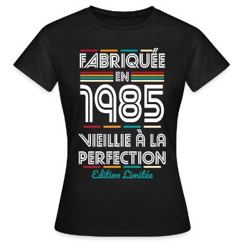 40 Year Anniversary - Made in 1985 - Women's T-Shirt - black - Front - AI Model Female 172 dark (172cm)