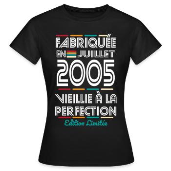 20 Year Anniversary - Made in July 2005 - Women's T-Shirt - black - Front - AI Model Female 172 dark (172cm)
