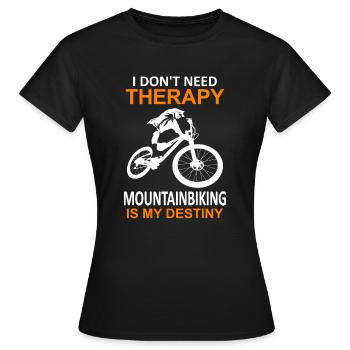 Mountainbiker Mountainbike Mountainbiken - Frauen T-Shirt - Schwarz - Vorne - AI Model Female 172 dark (172cm)