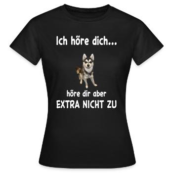 Alaskan Klee Kai Hund - Alaskan Klee Kai - Frauen T-Shirt - Schwarz - Vorne - AI Model Female 172 dark (172cm)