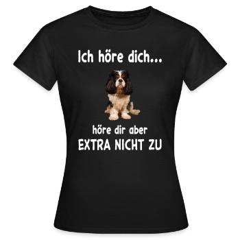 Cavalier King Charles Hund - Cavalier King Charles - Frauen T-Shirt - Schwarz - Vorne - AI Model Female 172 dark (172cm)