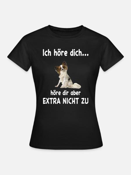 Papillon Hund - Papillon - Frauen T-Shirt - Schwarz