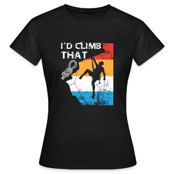 I'd climb that - hiking climbing gift - T-shirt Femme - noir - Devant - AI Model Female 172 dark (172cm)