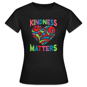 Kindness Matters - love heart kids - Women's T-Shirt - black - Front - AI Model Female 172 dark (172cm)