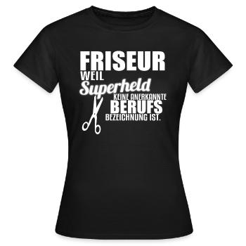Coiffeur coiffeur - T-shirt Femme - noir - Devant - AI Model Female 172 dark (172cm)