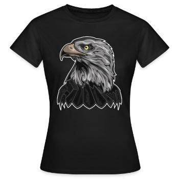 Bald eagle on fishing hat, cap & sticker - Women's T-Shirt - black - Front - AI Model Female 172 dark (172cm)