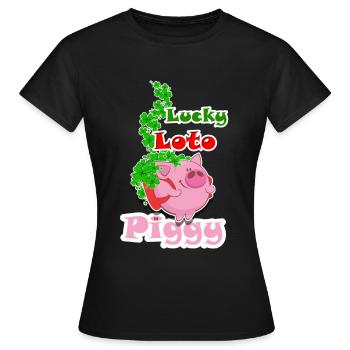 Lucky LOTO piggy - T-shirt Femme - noir - Devant - AI Model Female 172 dark (172cm)