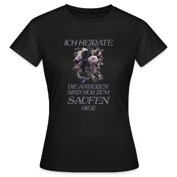 Ich heirate die anderen sind nur Ghotic Braut - Frauen T-Shirt - Schwarz - Vorne - AI Model Female 172 dark (172cm)