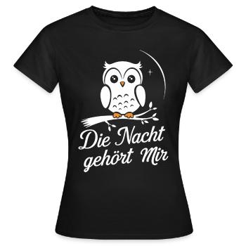 oiseau de nuit hibou hibou oiseau - T-shirt Femme - noir - Devant - AI Model Female 172 dark (172cm)