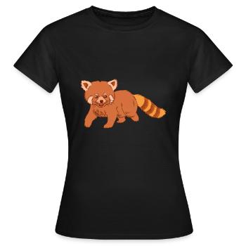 Baby Katzenbär Roter Panda Red Panda Tierkind - Frauen T-Shirt - Schwarz - Vorne - AI Model Female 172 dark (172cm)