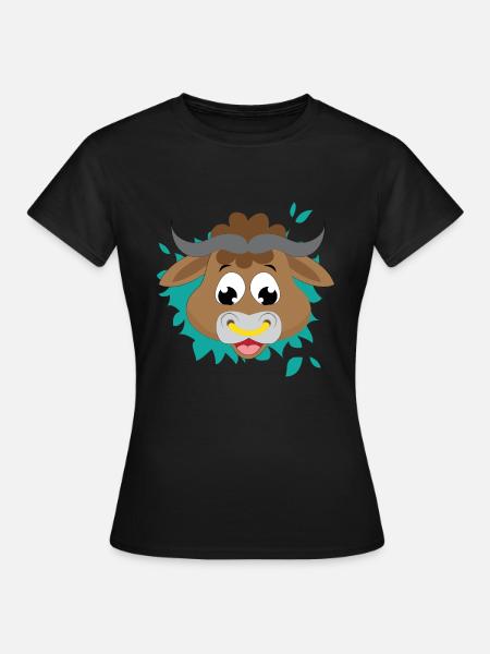 Bull with silver look Kids motive / shirt - Women's T-Shirt - black