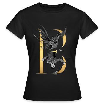 Batman 80 Jahre Joker - Frauen T-Shirt - Schwarz - Vorne - AI Model Female 172 dark (172cm)