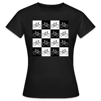Fahrrad-Checkerboard für Radfahrer - Frauen T-Shirt - Schwarz - Vorne - AI Model Female 172 dark (172cm)