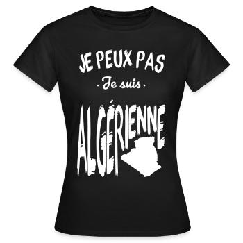 Je peux pas je suis Algérienne - T-shirt Femme - noir - Devant - AI Model Female 172 dark (172cm)
