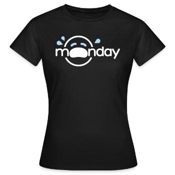 Lundi - Montag - T-shirt Femme - noir - Devant - AI Model Female 172 dark (172cm)