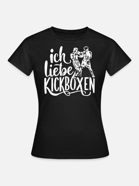 Ich ❤️ Kickboxen Kampfsport Fanartikel - Frauen T-Shirt - Schwarz