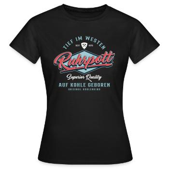 Ruhrpott Ruhrgebiet Original Kohlenkind - Frauen T-Shirt - Schwarz - Vorne - AI Model Female 172 dark (172cm)