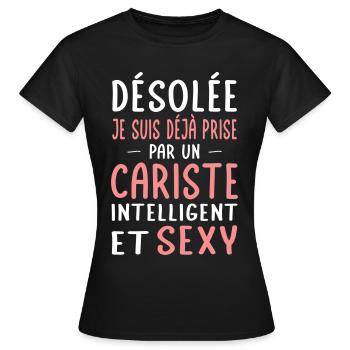 Désolée déjà prise par un cariste sexy - T-shirt Femme - noir - Devant - AI Model Female 172 dark (172cm)