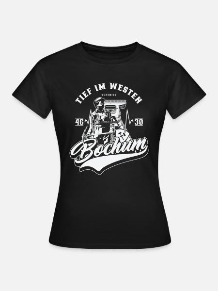 Bochum - Förderturm und Steiger - Frauen T-Shirt - Schwarz