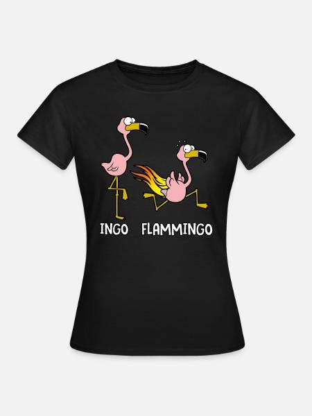Ingo Flammingo - Frauen T-Shirt - Schwarz