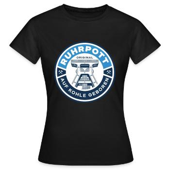 Ruhrpott Emblem - Frauen T-Shirt - Schwarz - Vorne - AI Model Female 172 dark (172cm)