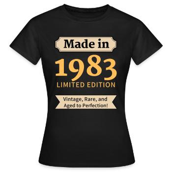 1940 40 years old - Women's T-Shirt - black - Front - AI Model Female 172 dark (172cm)