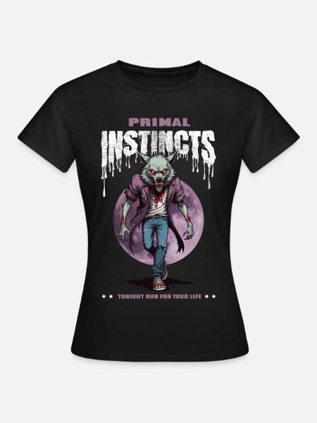 Werwolf bei Nacht - Frauen T-Shirt - Schwarz