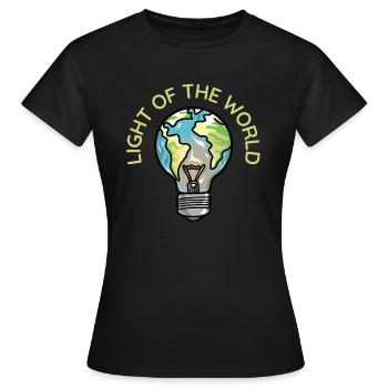 Lumière du monde | Ampoule, changement climatique, CO2 - T-shirt Femme - noir - Devant - AI Model Female 172 dark (172cm)