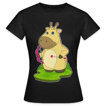 Giraffe Bogenschütze Pfeil Bogen - Frauen T-Shirt - Schwarz - Vorne - AI Model Female 172 dark (172cm)