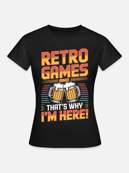 Retro-Spiele Bier – Emulation – Old-School-Konsole - Frauen T-Shirt - Schwarz
