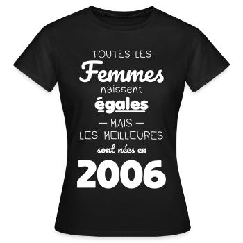 20 Jahre alt – Die Besten wurden 2006 geboren - Frauen T-Shirt - Schwarz - Vorne - AI Model Female 172 dark (172cm)