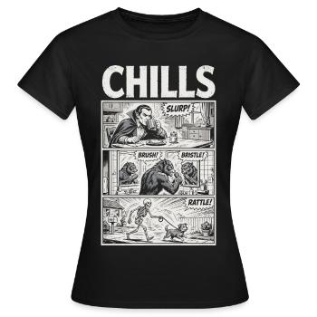 Chills Horror Monstre de bande dessinée Vie quotidienne - T-shirt Femme - noir - Devant - AI Model Female 172 dark (172cm)