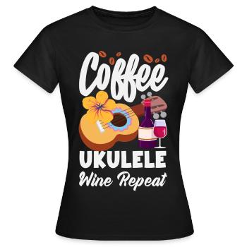 Designs et expressions amusantes de ukulélé - T-shirt Femme - noir - Devant - AI Model Female 172 dark (172cm)