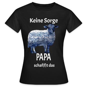 Papa schaf(f)t das Schaf T-Shirt Geschenk - Frauen T-Shirt - Schwarz - Vorne - AI Model Female 172 dark (172cm)