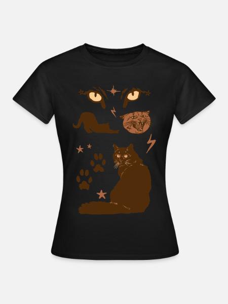 BRUNE KATZEN - Frauen T-Shirt - Schwarz