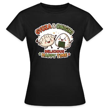 Gyoza & Onigiri süßes Duo - Frauen T-Shirt - Schwarz - Vorne - AI Model Female 172 dark (172cm)