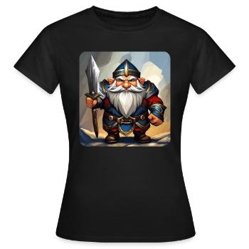 Kleiner grummliger Zwerg Krieger Kobold Wichtel - T-shirt Femme - noir - Devant - AI Model Female 172 dark (172cm)