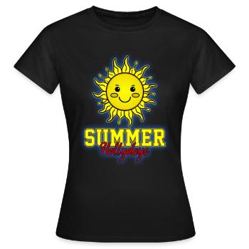 Vacances d’été - T-shirt Femme - noir - Devant - AI Model Female 172 dark (172cm)