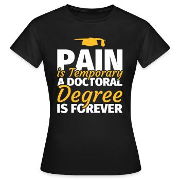 Doktorarbeit Doktorand Promotion Dissertation - Frauen T-Shirt - Schwarz - Vorne - AI Model Female 172 dark (172cm)
