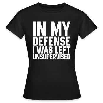 J’ai été laissé sans surveillance Citation - T-shirt Femme - noir - Devant - AI Model Female 172 dark (172cm)